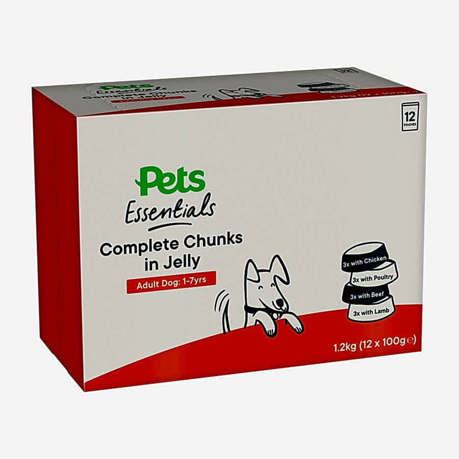 Pets Essentials Complete Wet Adult Dog Food Chunks in Jelly