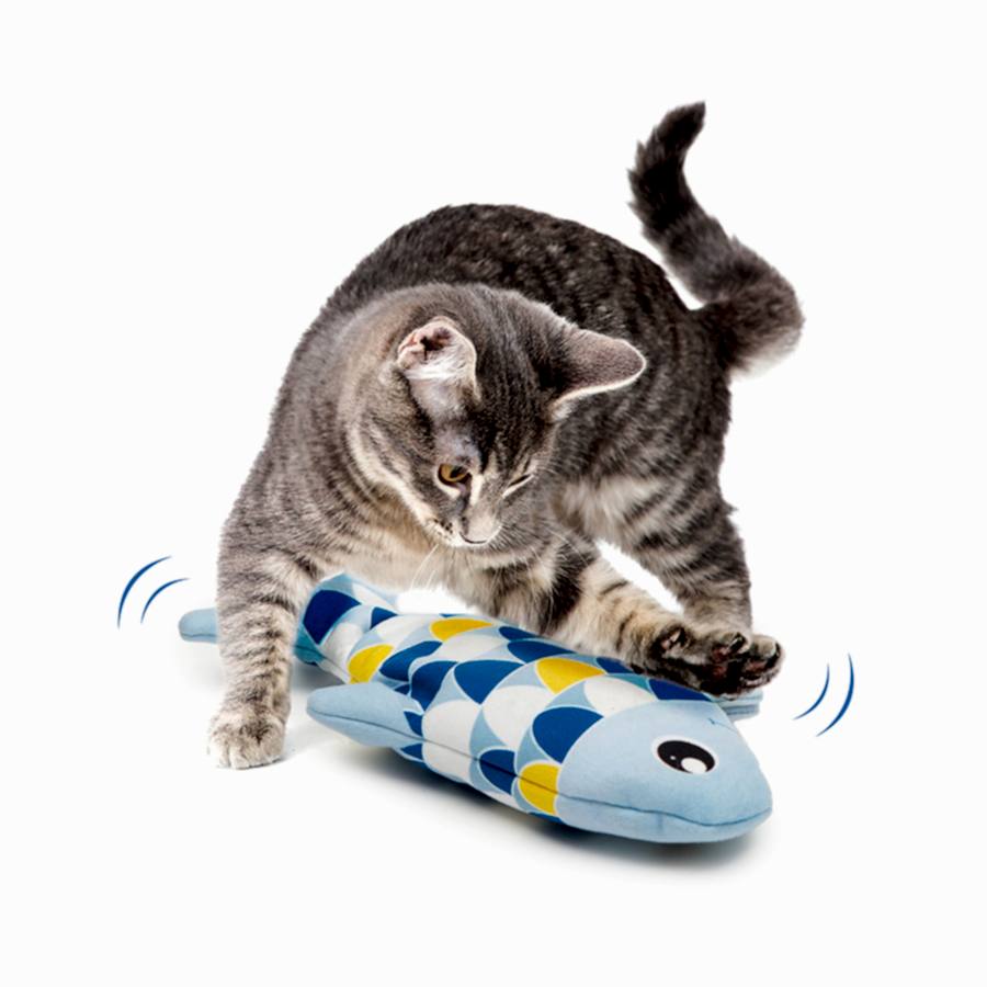 Catit Groovy Motion Activated Dancing Fish Cat Toy Blue