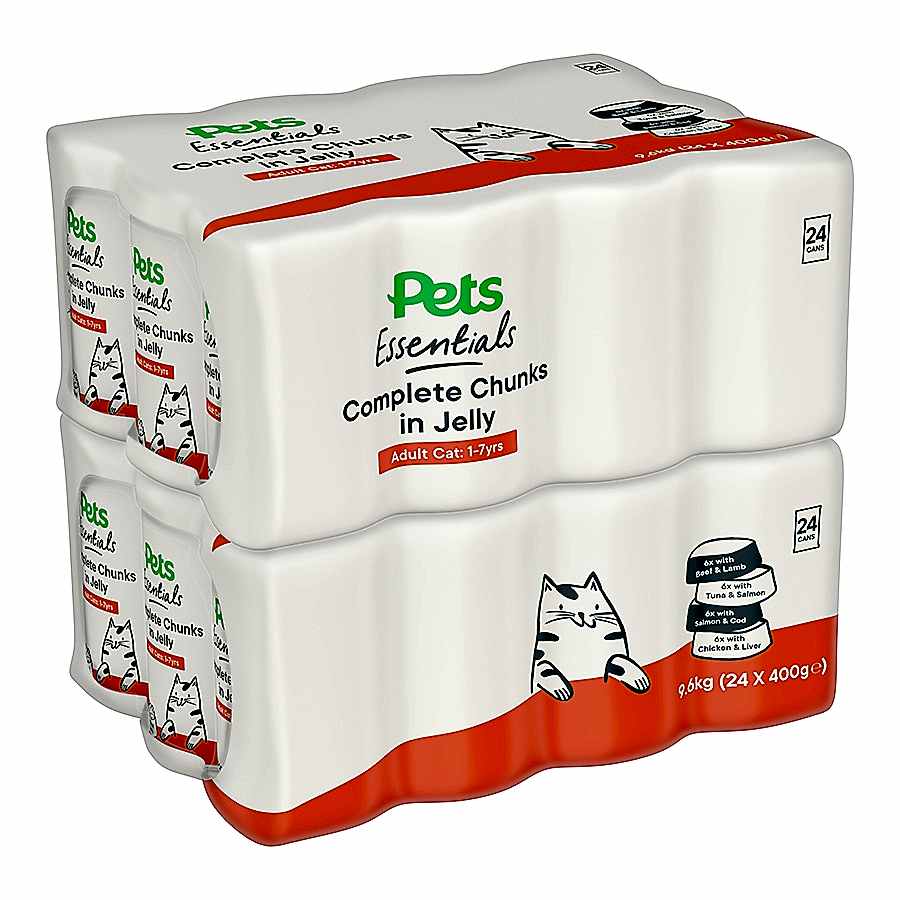 Pets Essentials Adult Cat Wet Food Chunks in Jelly Variety