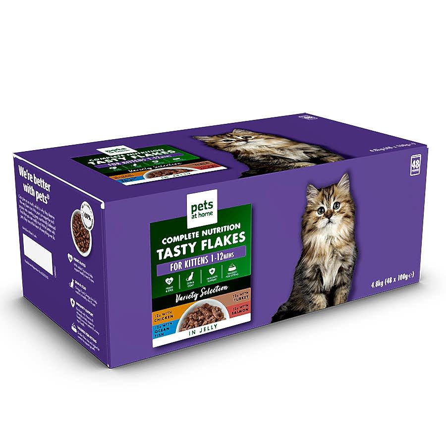 Pets at Home Tasty Flakes Wet Kitten Food In Jelly