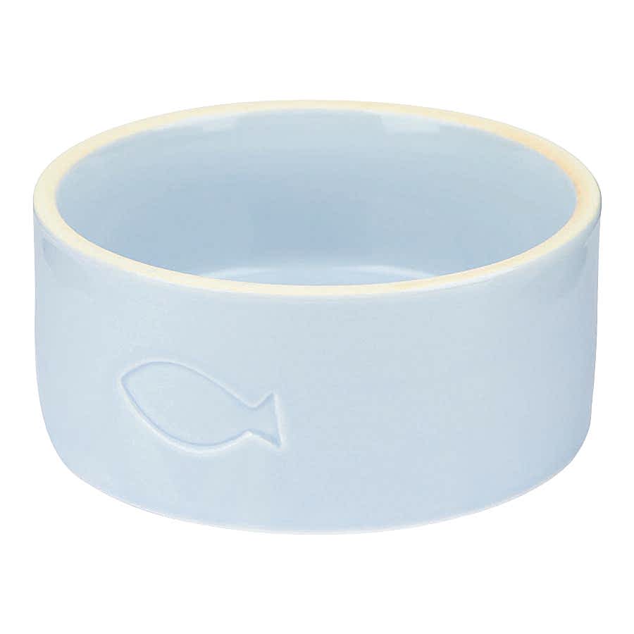 Pets at Home Embossed Cat Bowl Light Blue