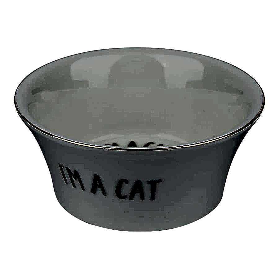 Pets at Home I'm a Cat Slogan Cat Bowl White