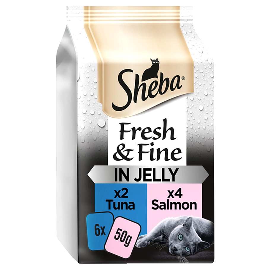 Sheba Fresh & Fine Adult Cat Wet Food Tuna & Salmon Jelly