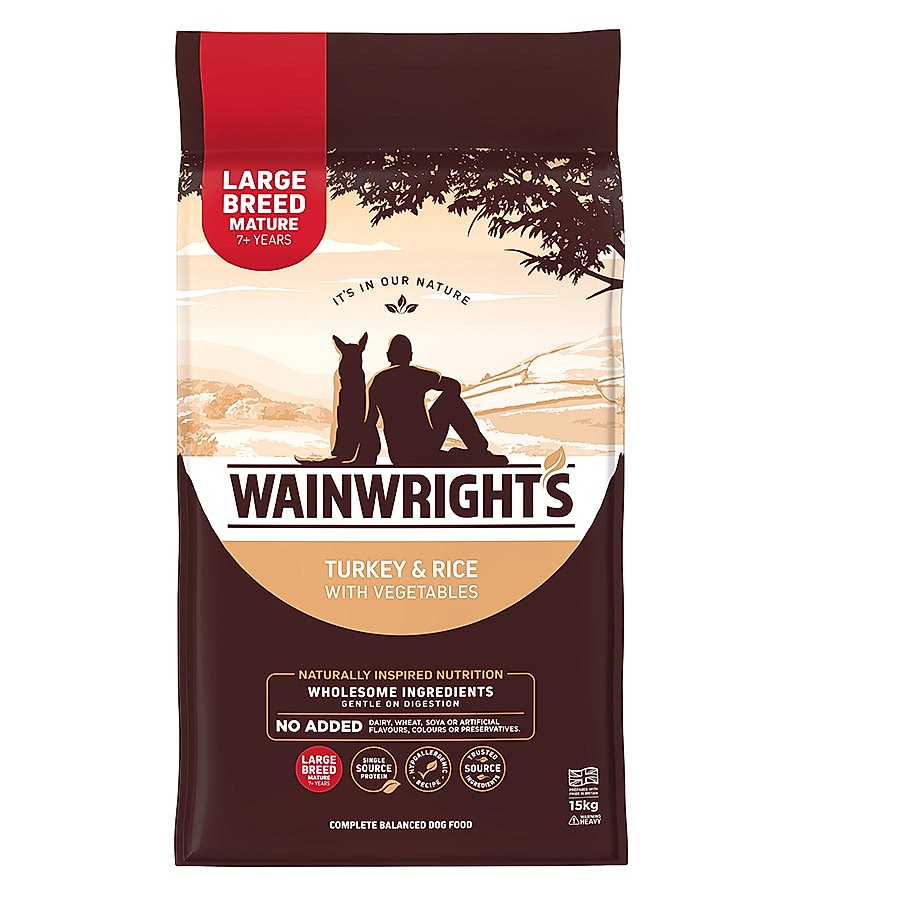 Wainwright's Large Breed Mature Dry Dog Food Turkey with Rice