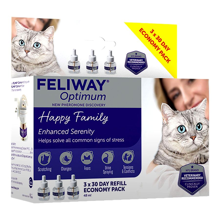 Feliway Optimum Calming Pheromone Refill Value Pack for Cats