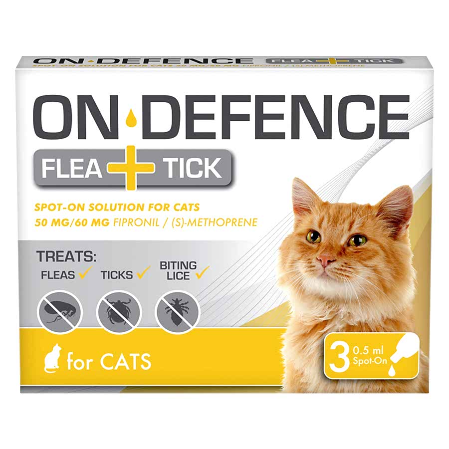 On Defence Spot-On Cat Flea & Tick Solution 1kg+