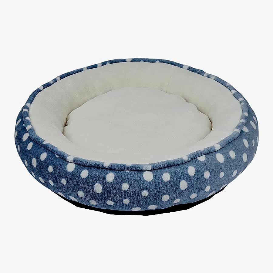 Pets at Home Donut Cat Bed Spotty Blue