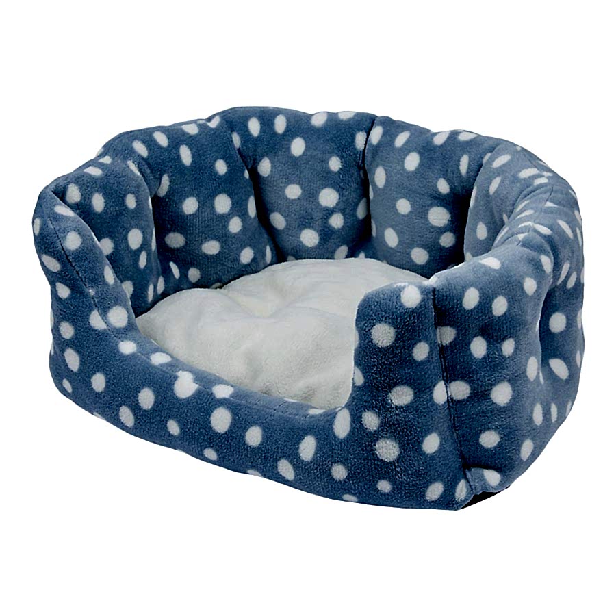 Pets at Home Clamshell Cat Bed Blue Spotty