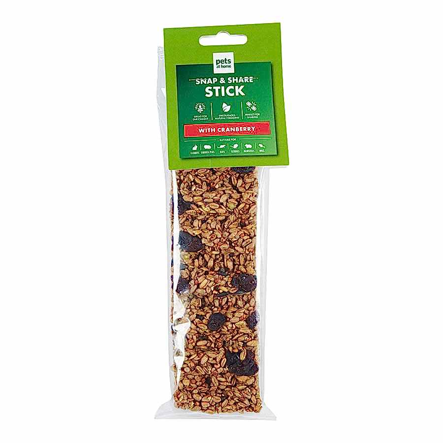 Pets at Home Small Animal Snap & Share Treat Stick with Cranberry