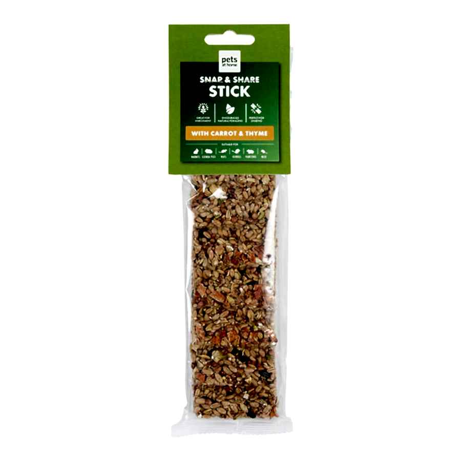 Pets at Home Small Animal Snap & Share Treat Stick with Carrots & Thyme