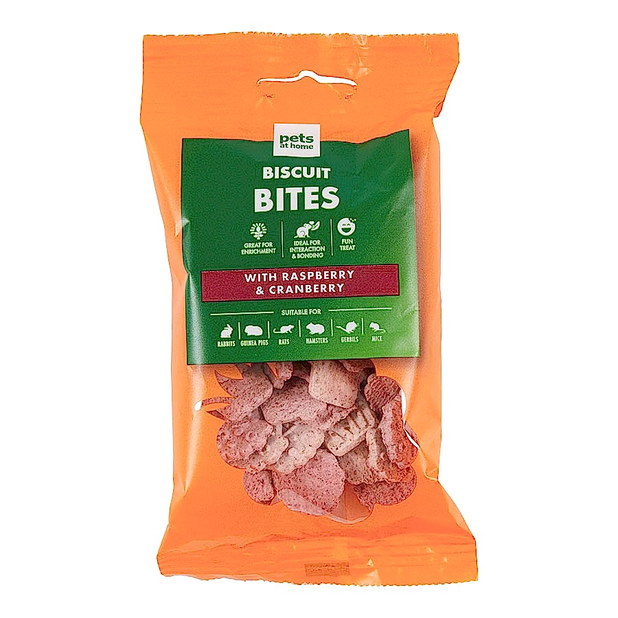 Pets at Home Small Animal Biscuit Bites Treats with Raspberry & Cranberry