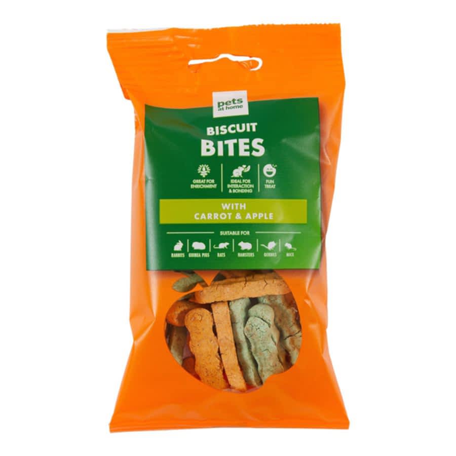 Pets at Home Small Animal Biscuit Bites Treats with Carrot & Apple