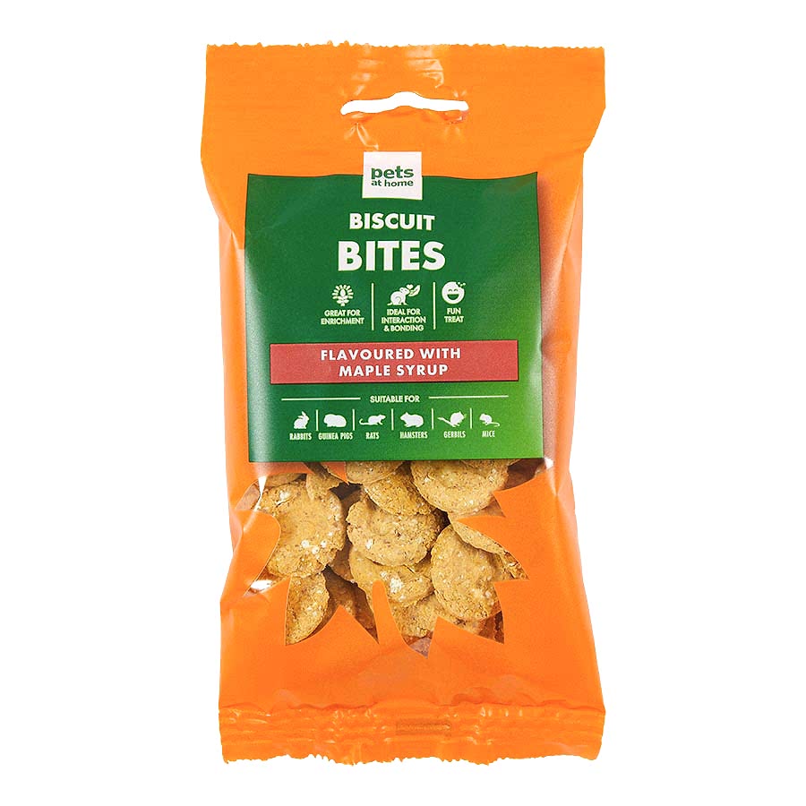 Pets at Home Small Animal Biscuit Bites Treats with Maple Syrup 60g