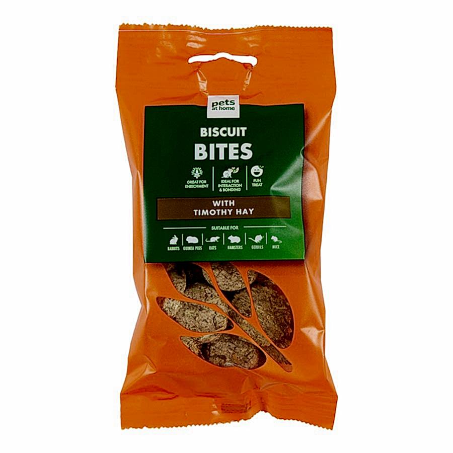 Pets at Home Small Animal Biscuit Bites Treats with Timothy Hay