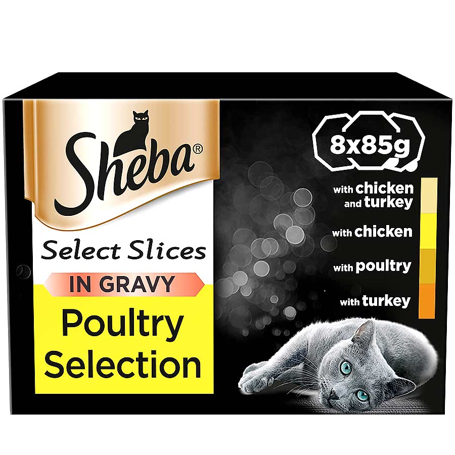 Sheba Select Slices Adult Wet Cat Food Poultry In Gravy