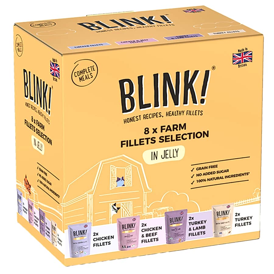 Blink! Wet Adult Cat Food Farm Fillets In Jelly