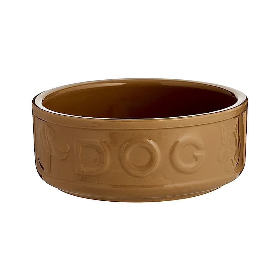 Mason Cash Cane Lettered Dog Bowl Brown 18cm