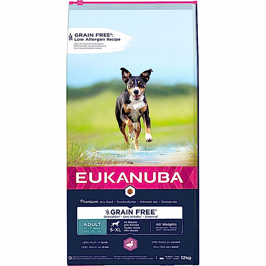 Eukanuba Grain Free All Breed Adult Dry Dog Food Duck