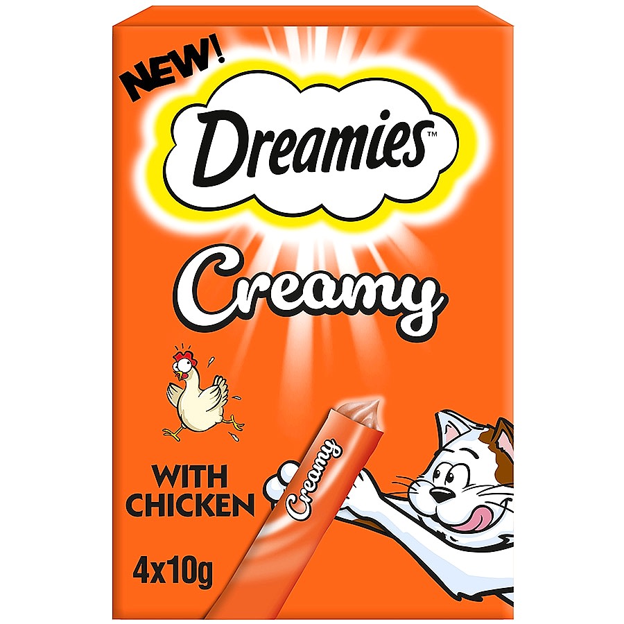 Dreamies Creamy Adult Cat & Kitten Treats with Chicken