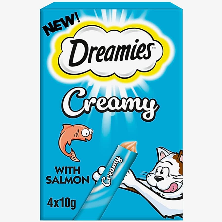 Dreamies Creamy Adult Cat & Kitten Treats with Salmon