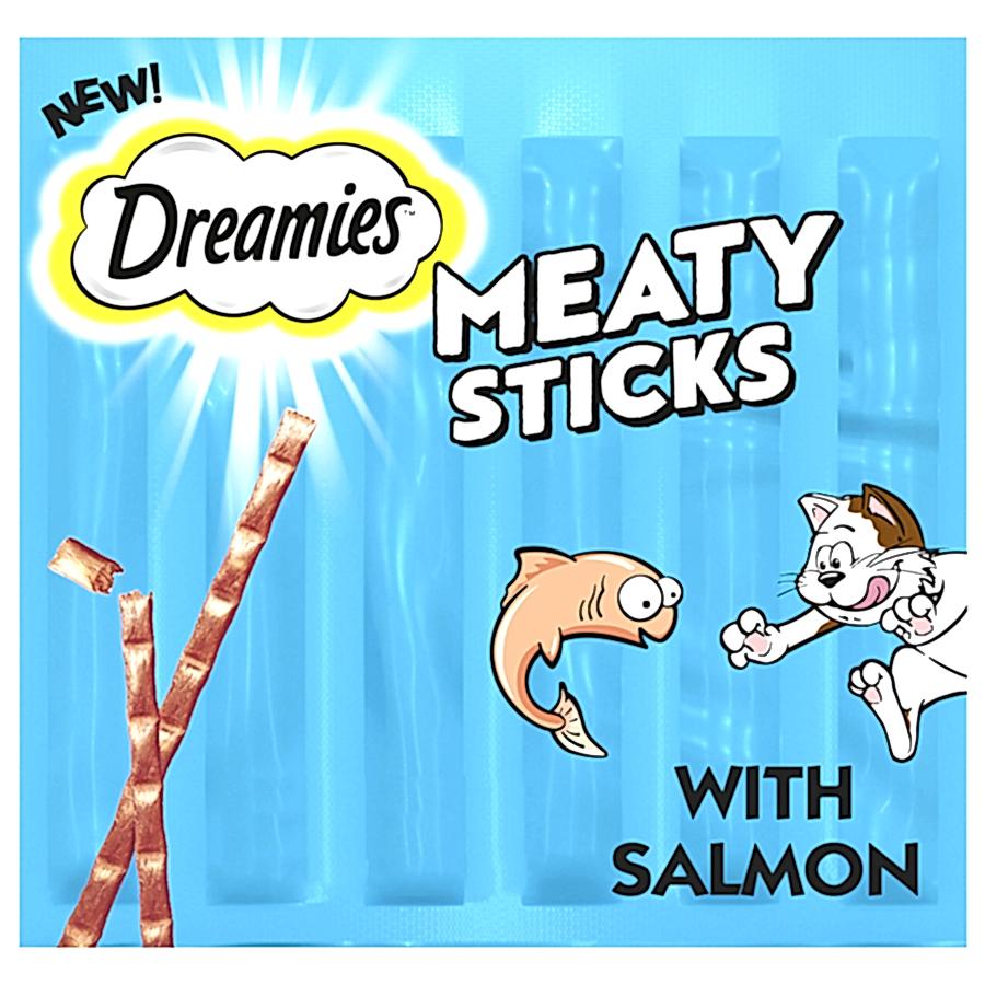 Dreamies Adult Cat Meaty Sticks Treats with Salmon