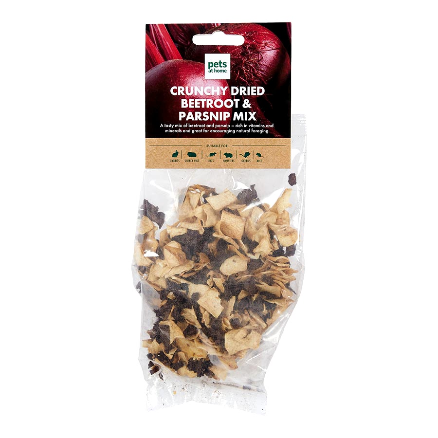 Pets at Home Small Pets Crunchy Dried Treats Beetroot & Parsnip Mix