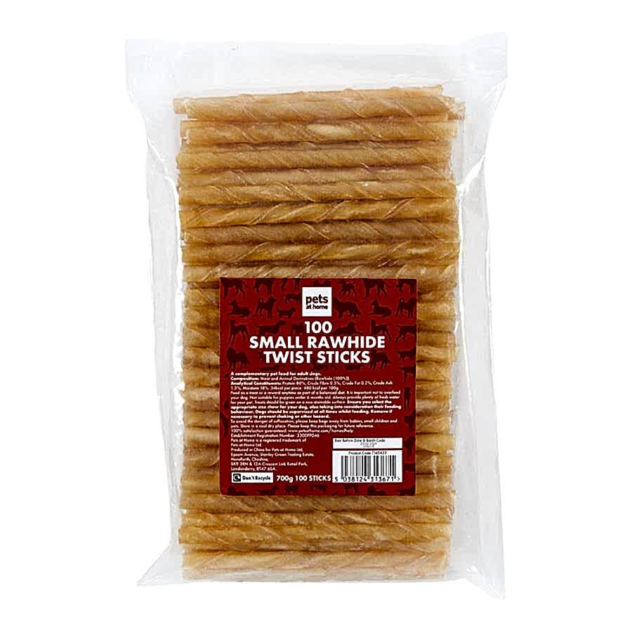 Pets at Home Small Rawhide Twist Sticks Dog Treats