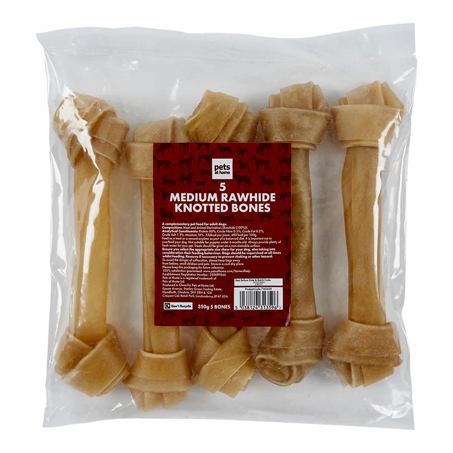 Pets at Home Rawhide Knotted Bones Medium Dog Treats