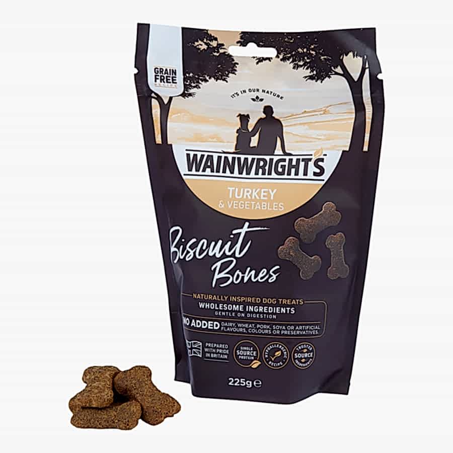 Wainwright's Grain Free Biscuit Bones Dog Treats Turkey & Veg