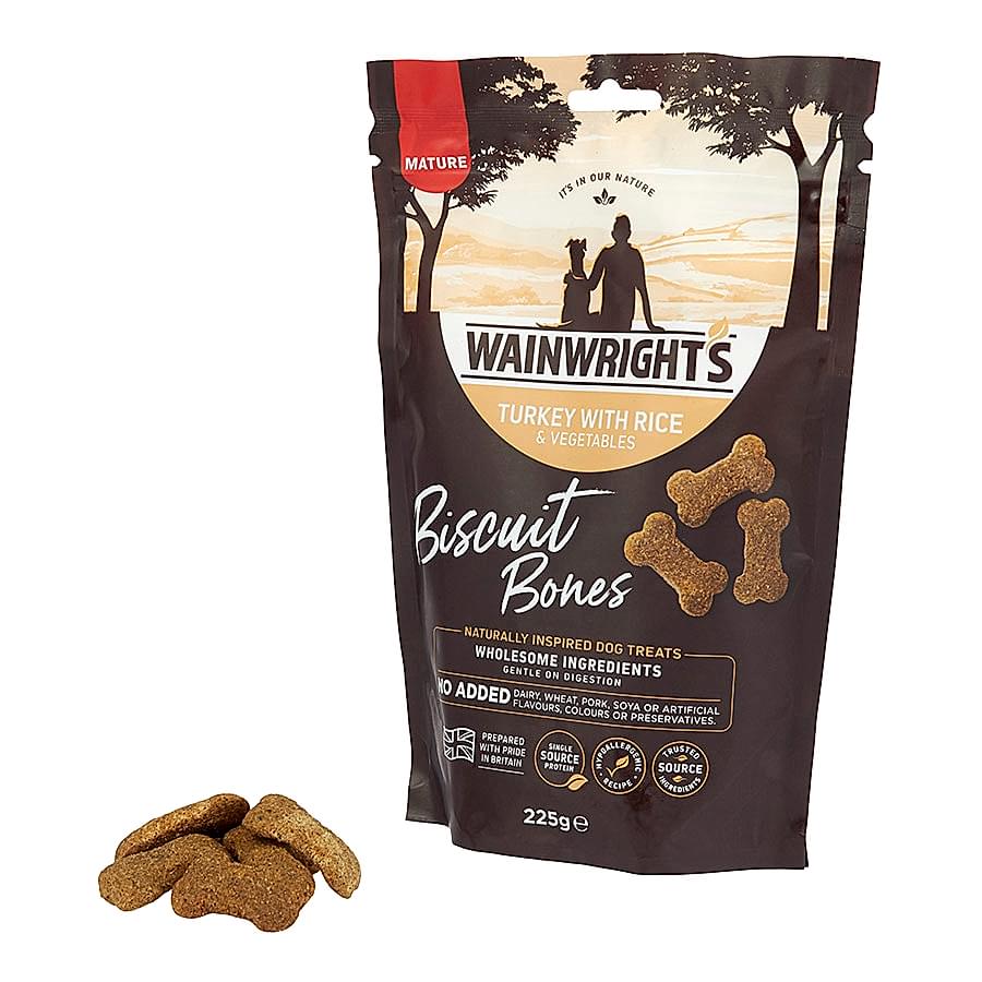 Wainwright's Mature Dog Biscuit Bones Turkey with Rice Treats