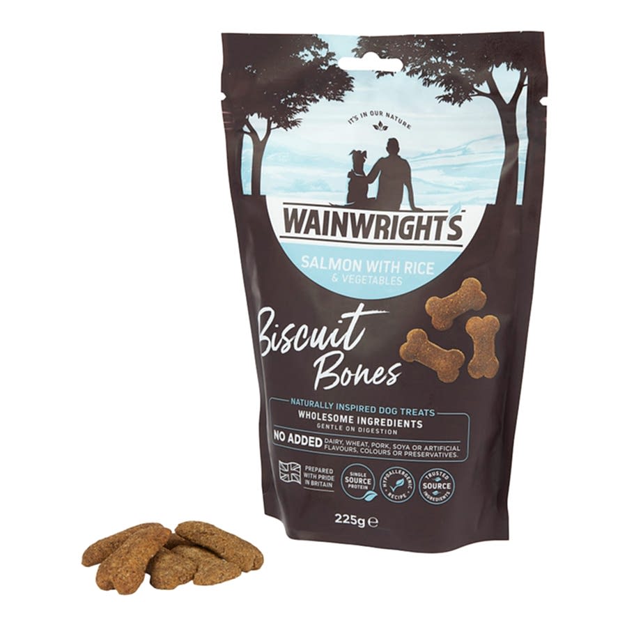 Wainwright's Biscuit Bones Dog Treats Salmon with Rice