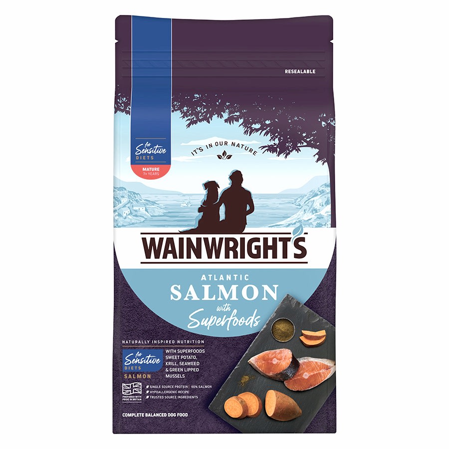 Wainwright's Sensitive Mature Dry Dog Food Atlantic Salmon With Superfoods