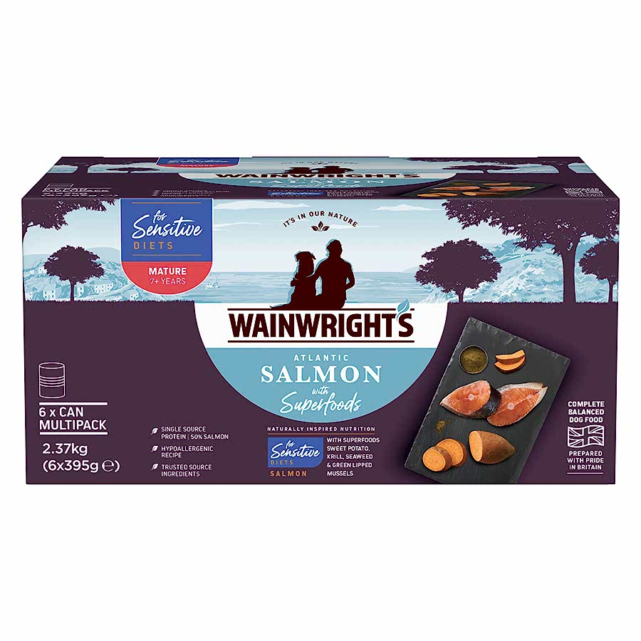 Wainwright's Sensitive Mature Wet Dog Food Atlantic Salmon With Superfoods