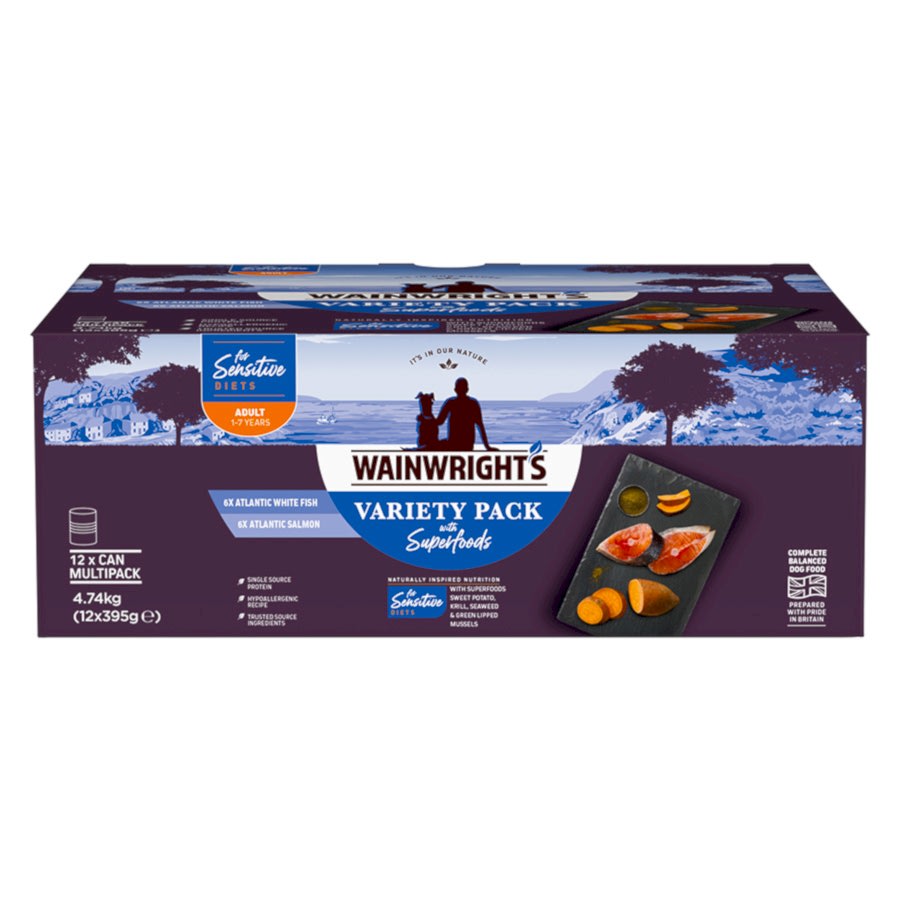 Wainwright's Sensitive Adult Wet Dog Food White Fish & Salmon