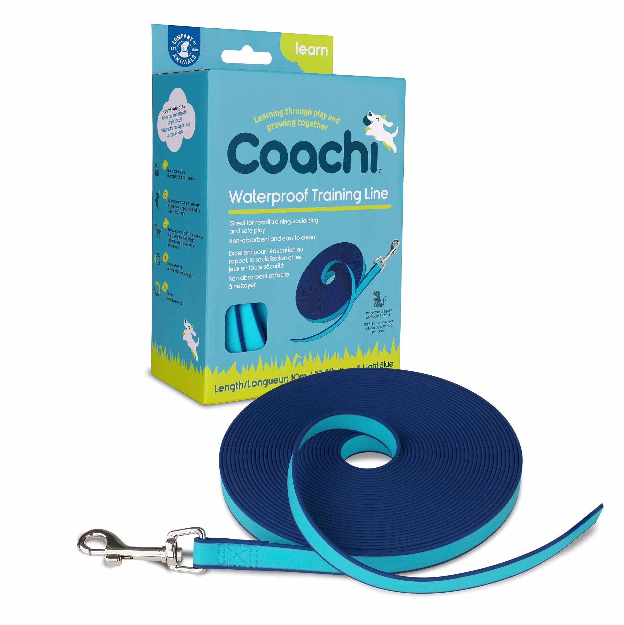 Coachi Waterproof Dog Training Line Navy & Blue 10M