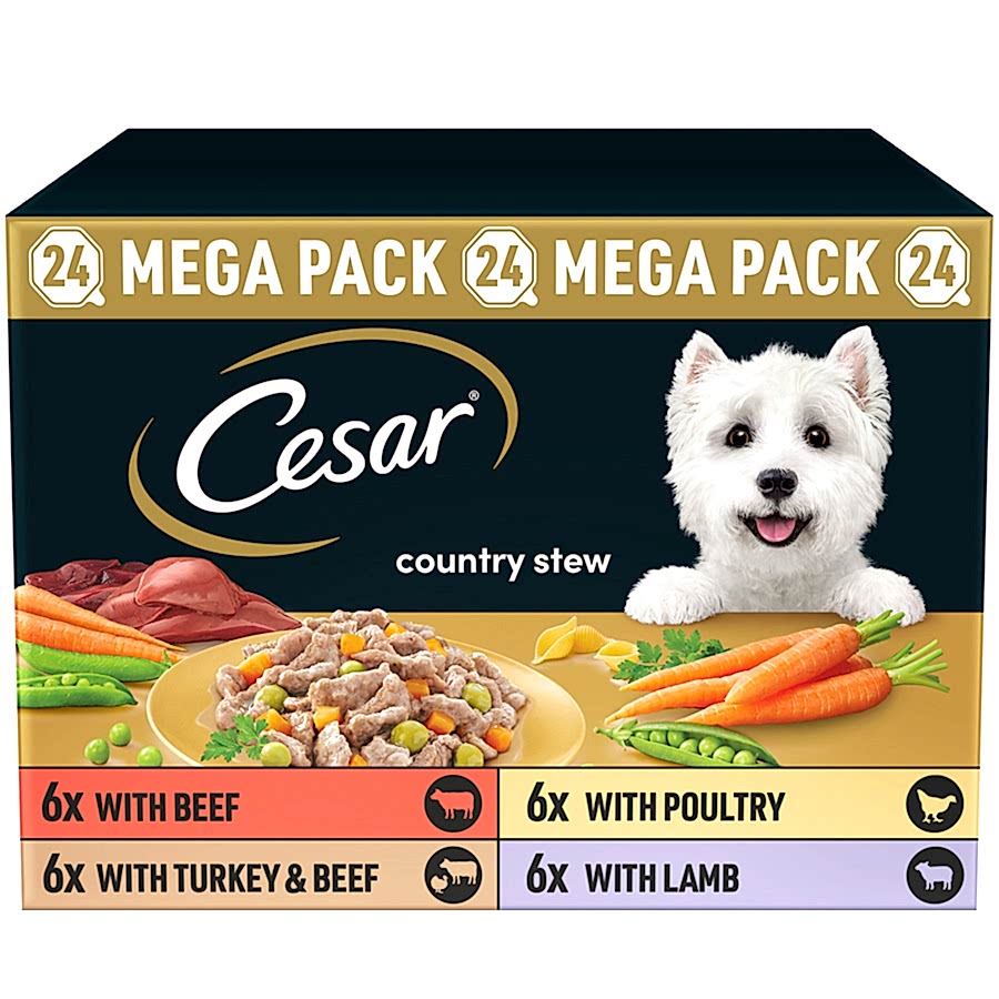 Cesar Country Stew Wet Adult Dog Food Mixed In Loaf