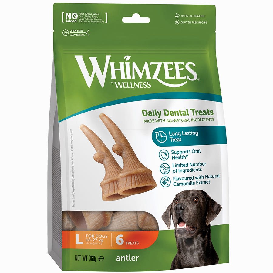 Whimzees Daily Dental Antlers For Large Dogs