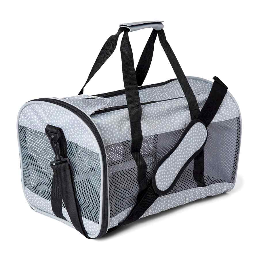 Just For Puppy Spot Print Carrier Grey