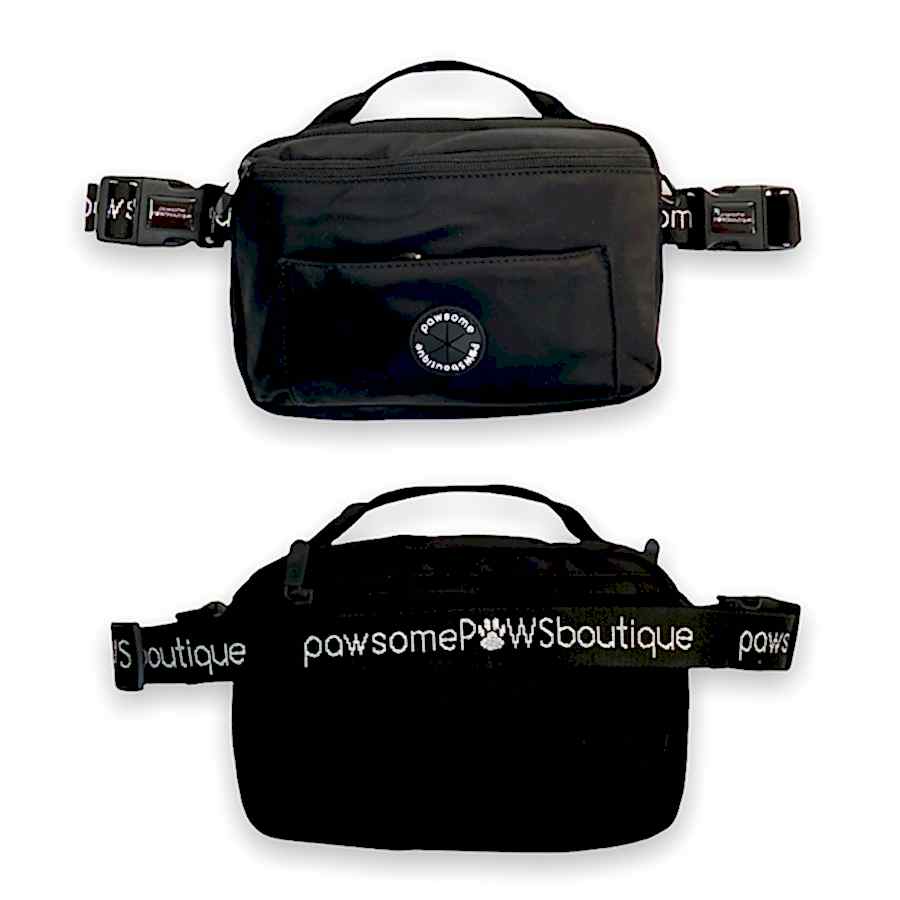 Pawsome Paws Boutique All In One Dog Walking Bumbag Black