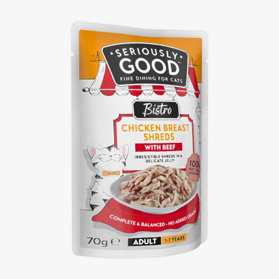 Seriously Good Wet Adult Cat Food Chicken with Beef In Jelly