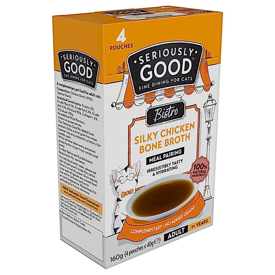 Seriously Good Wet Adult Cat Food Topper Chicken Bone Broth