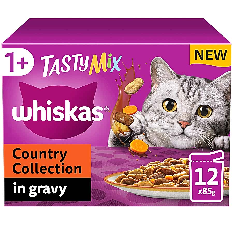 Whiskas 1+ Adult Wet Cat Food Country Collection Mix In Gravy