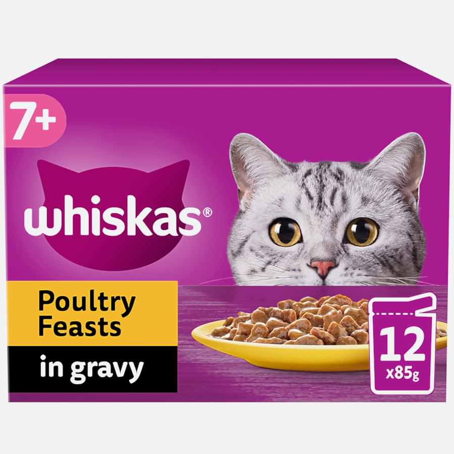 Whiskas 7+ Senior Wet Cat Food Poultry in Gravy