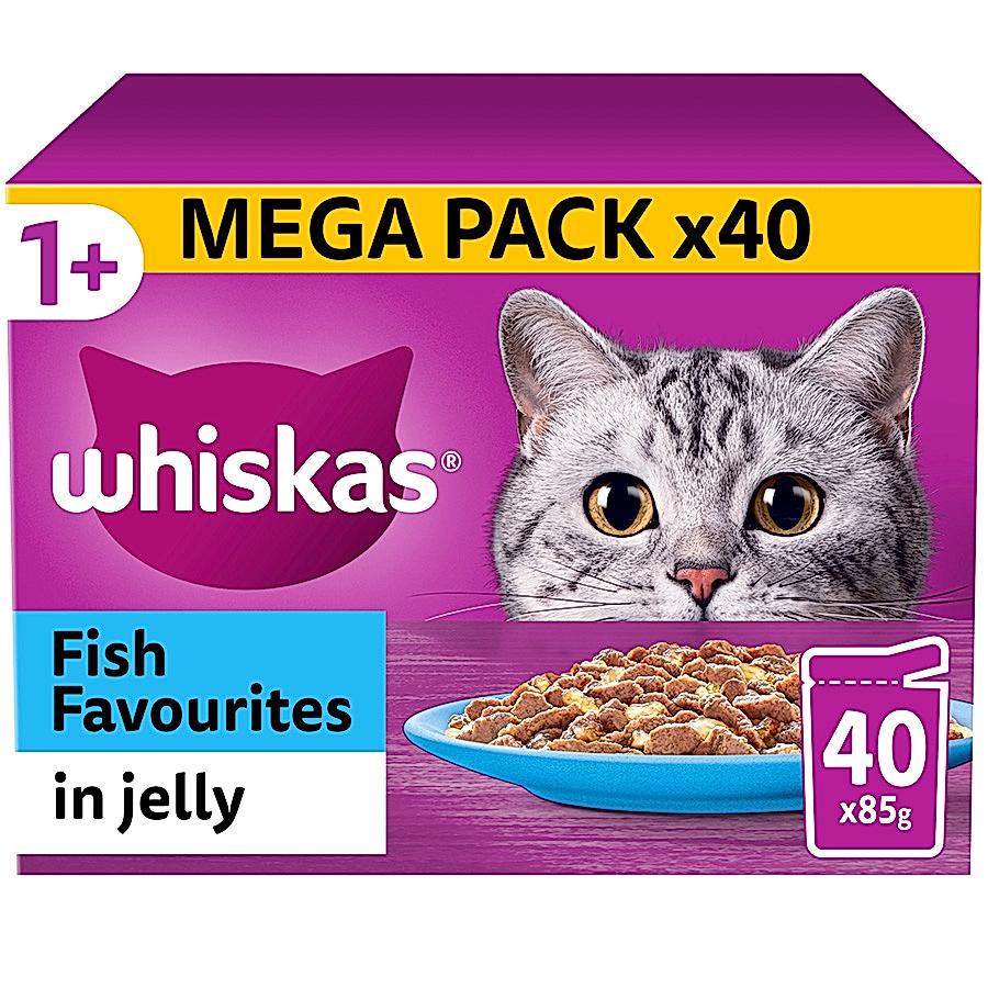 Whiskas 1+ Adult Wet Cat Food Fish In Jelly