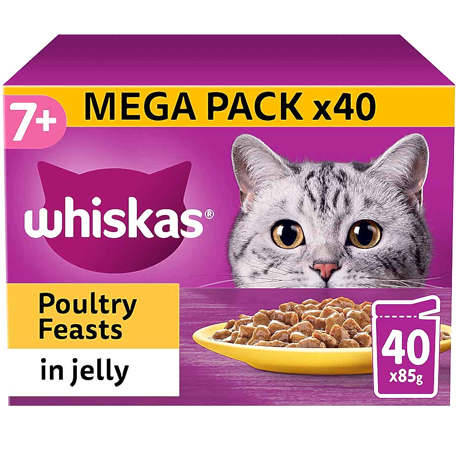 Whiskas 7+ Senior Wet Cat Food Poultry In Jelly