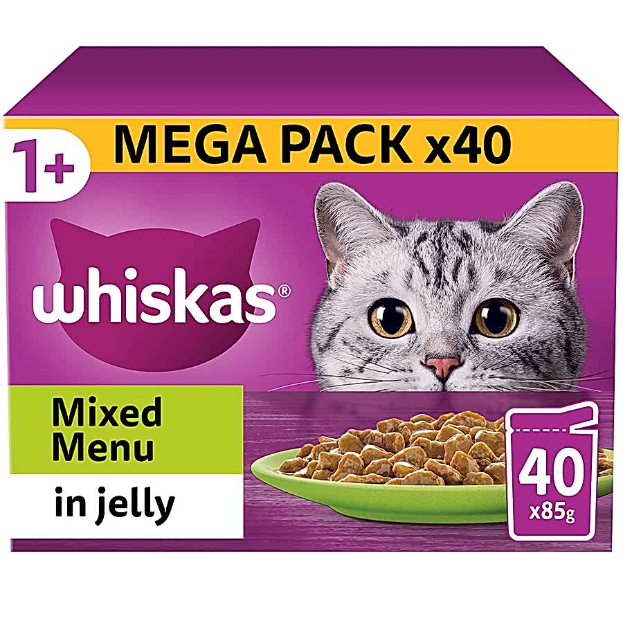 Whiskas 1+ Adult Wet Cat Food Mixed Menu In Jelly