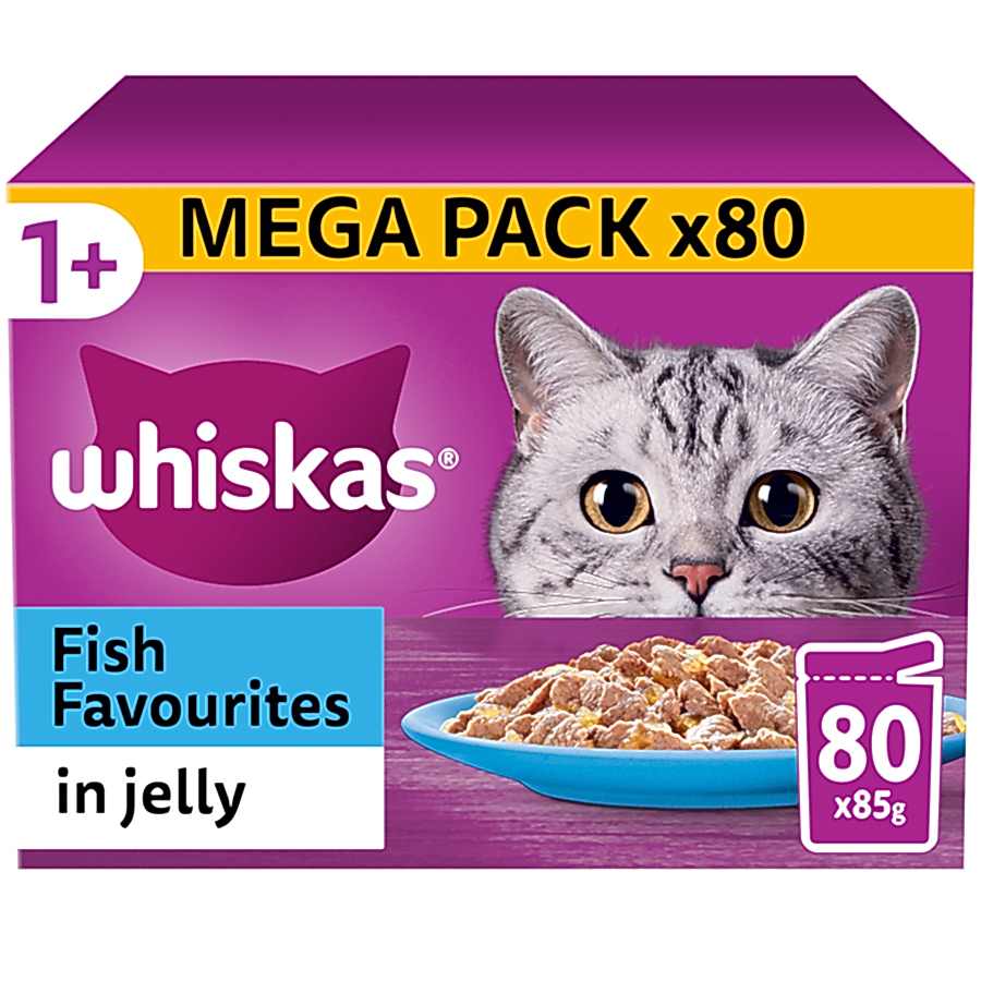 Whiskas 1+ Adult Wet Cat Food Jelly Fish Favourites