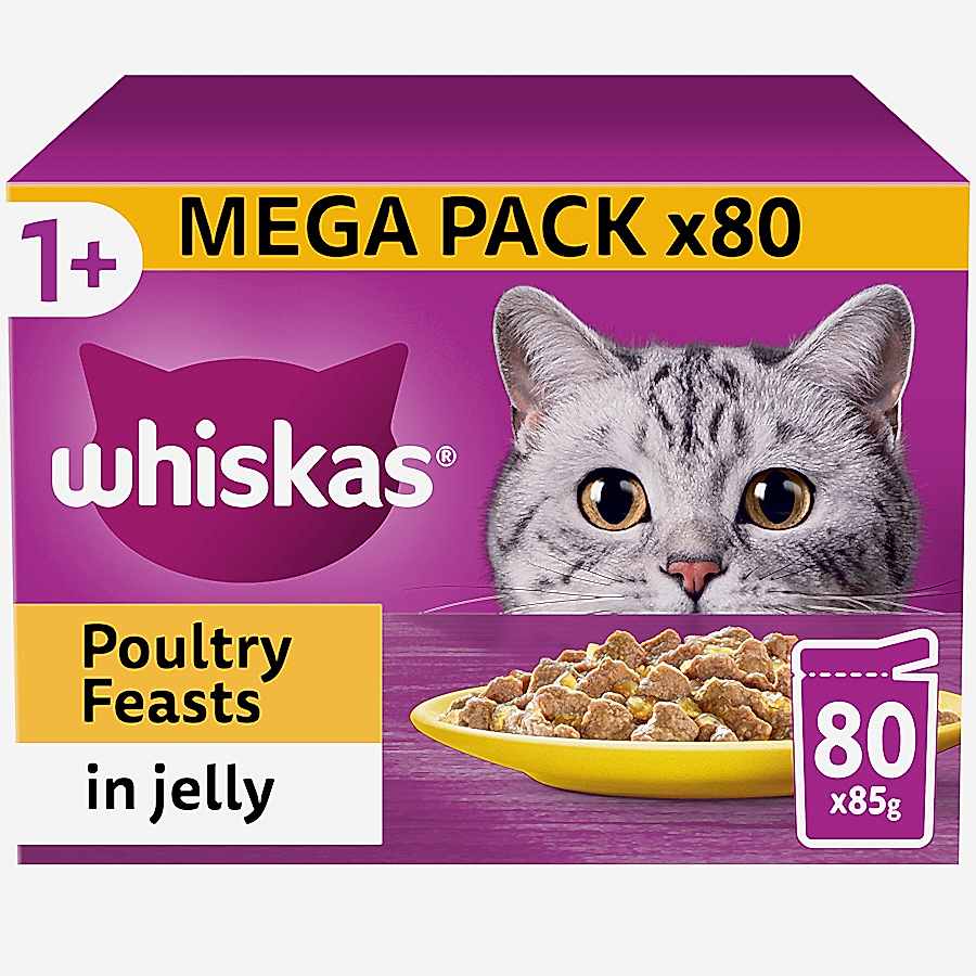 Whiskas 1+ Adult Wet Cat Food Poultry In Jelly