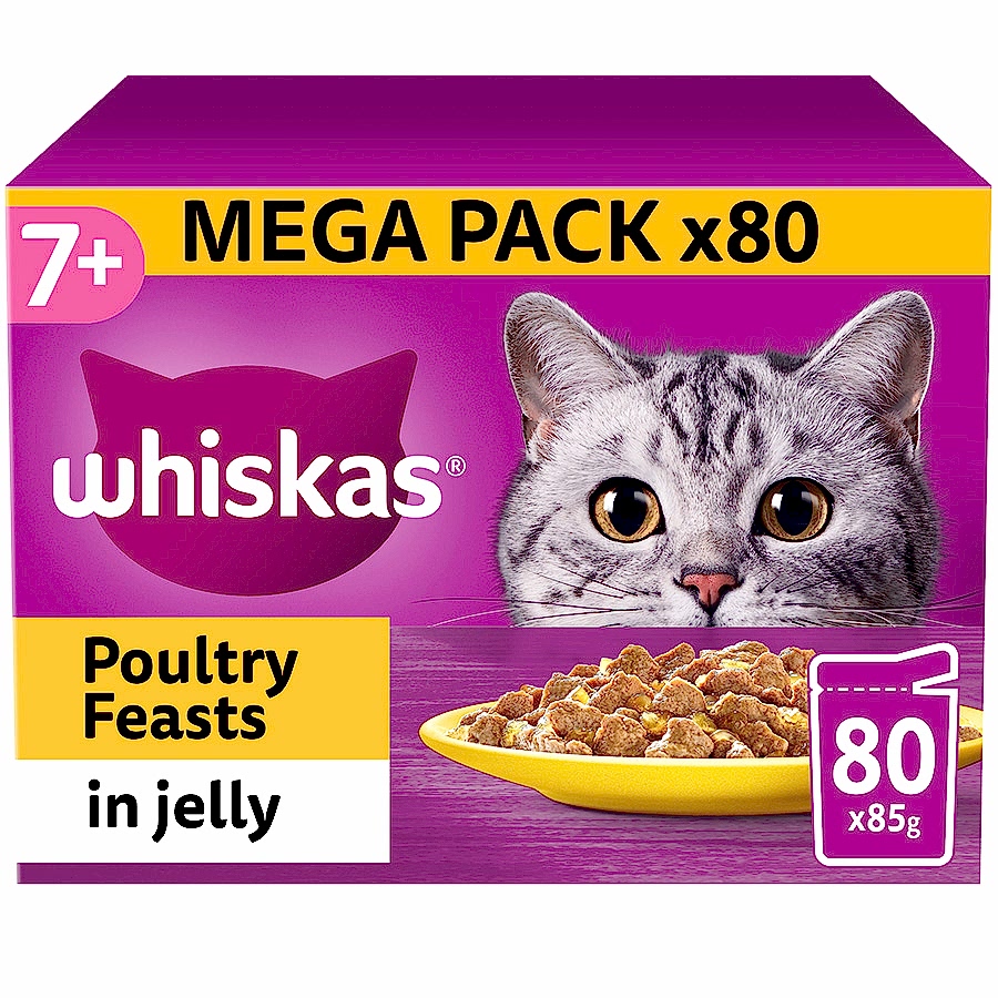 Whiskas 7+ Senior Wet Cat Food Poultry In Jelly