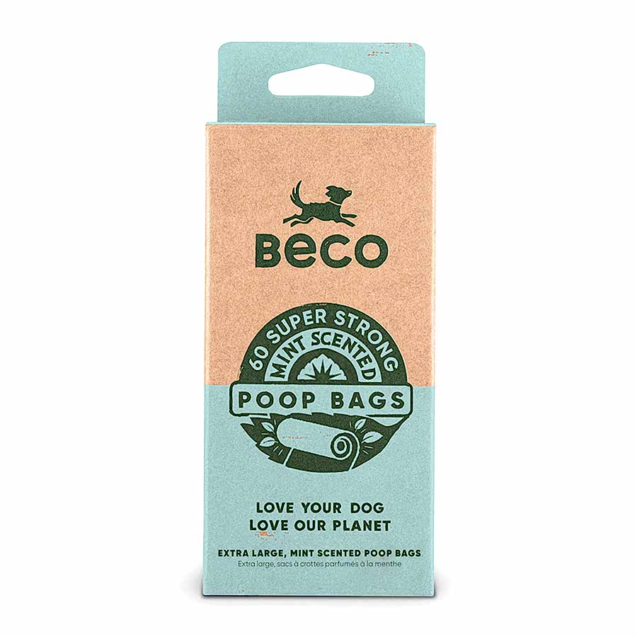 Beco Recyled Dog Poop Bags Mint Scented 60 Pack